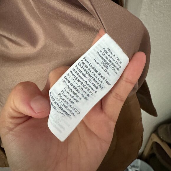 🦋 MADEWELL Brown Button Front Vegan Leather Chore Jacket Size XS - Picture 4 of 7